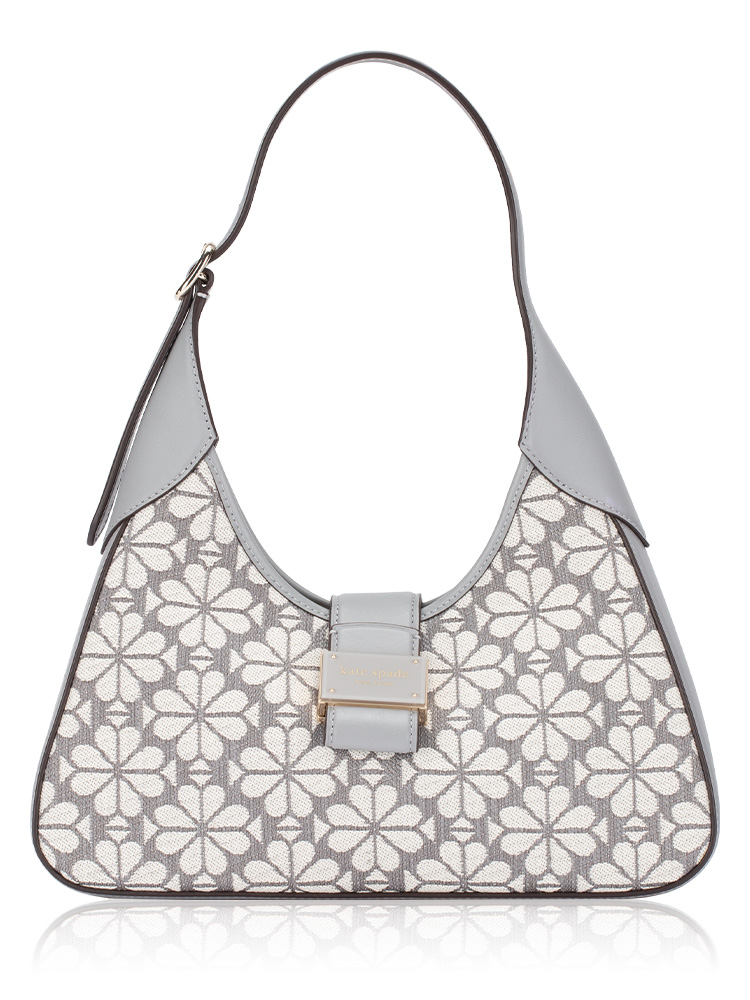 Flower Jacquard Nouveau Small Shoulder Bag Grey Multi