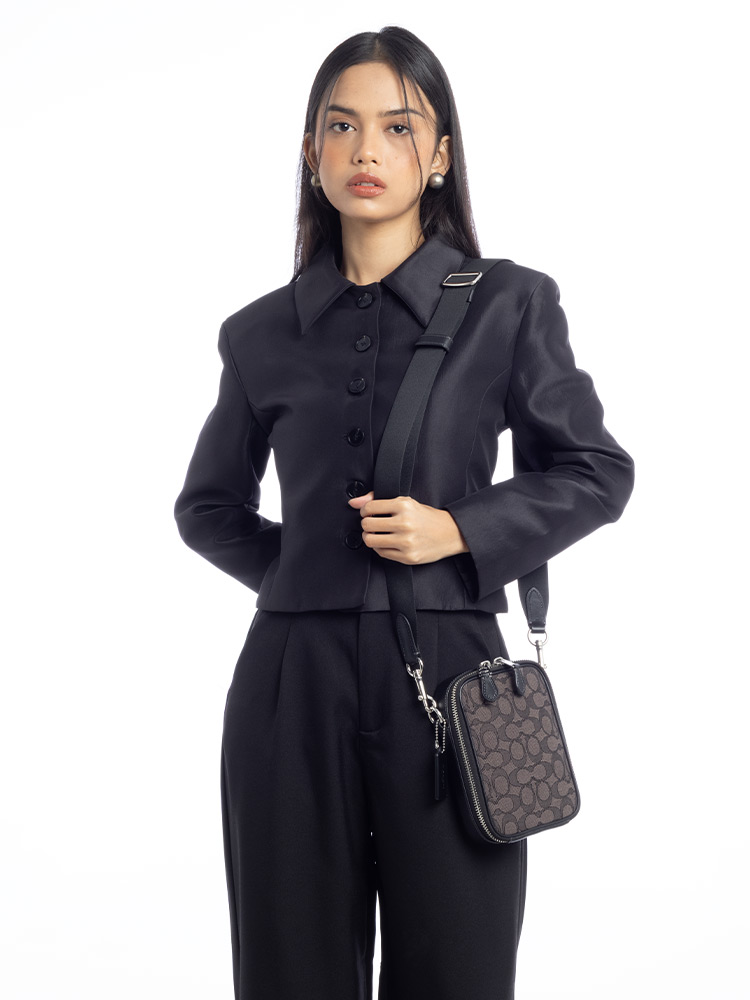 CH097 Signature Stanton Crossbody Charcoal Black