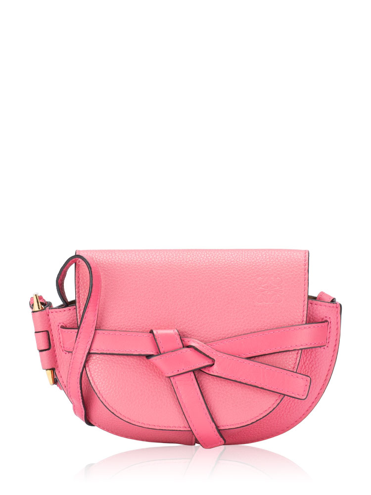 Grained Calfskin Mini Gate Crossbody Pink