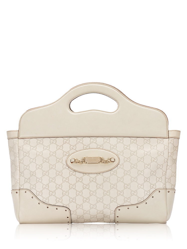 Guccissima Punch Medium Top Handle Tote White