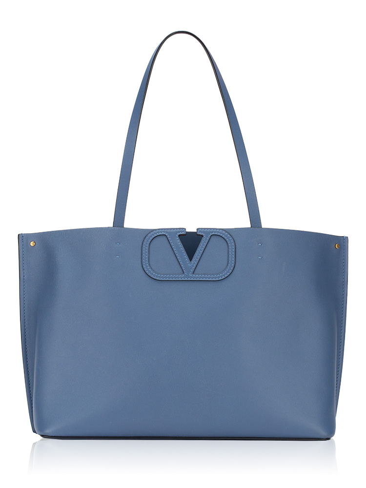 Calfskin Fill Me Small Tote Blue