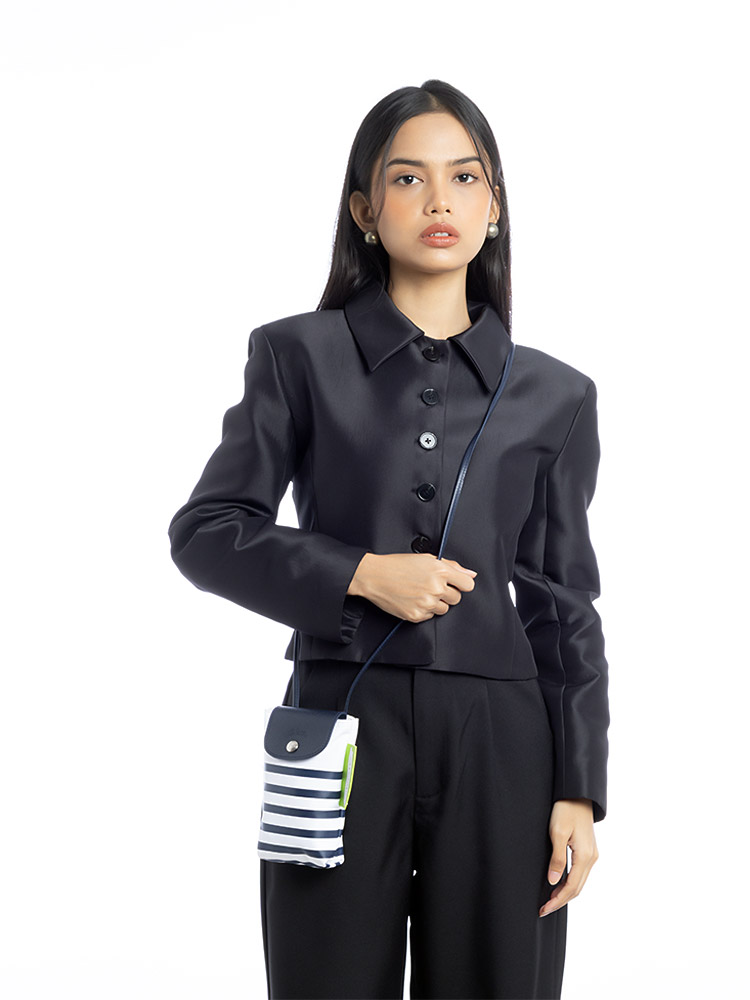 Le Pliage Marine Phone Crossbody Navy White