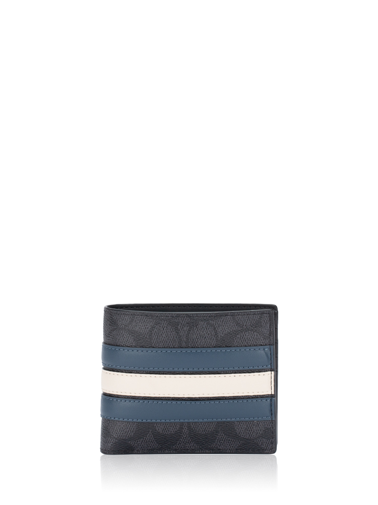 Men CW385 Signature Varsity Stripe 3 In 1 Wallet Charcoal Denim Chalk