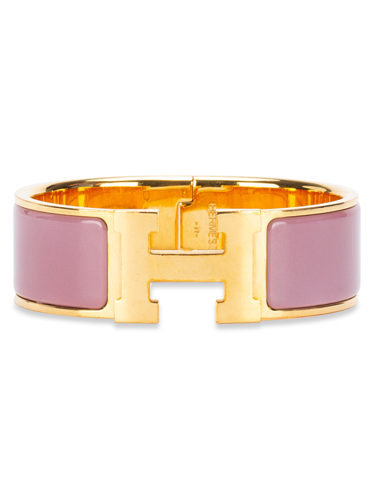 Enamel Wide Clic Clac H Bracelet PM Parme