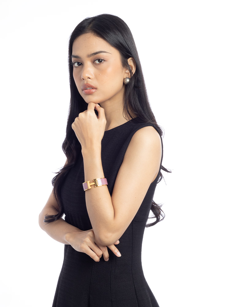 Enamel Wide Clic Clac H Bracelet PM Parme