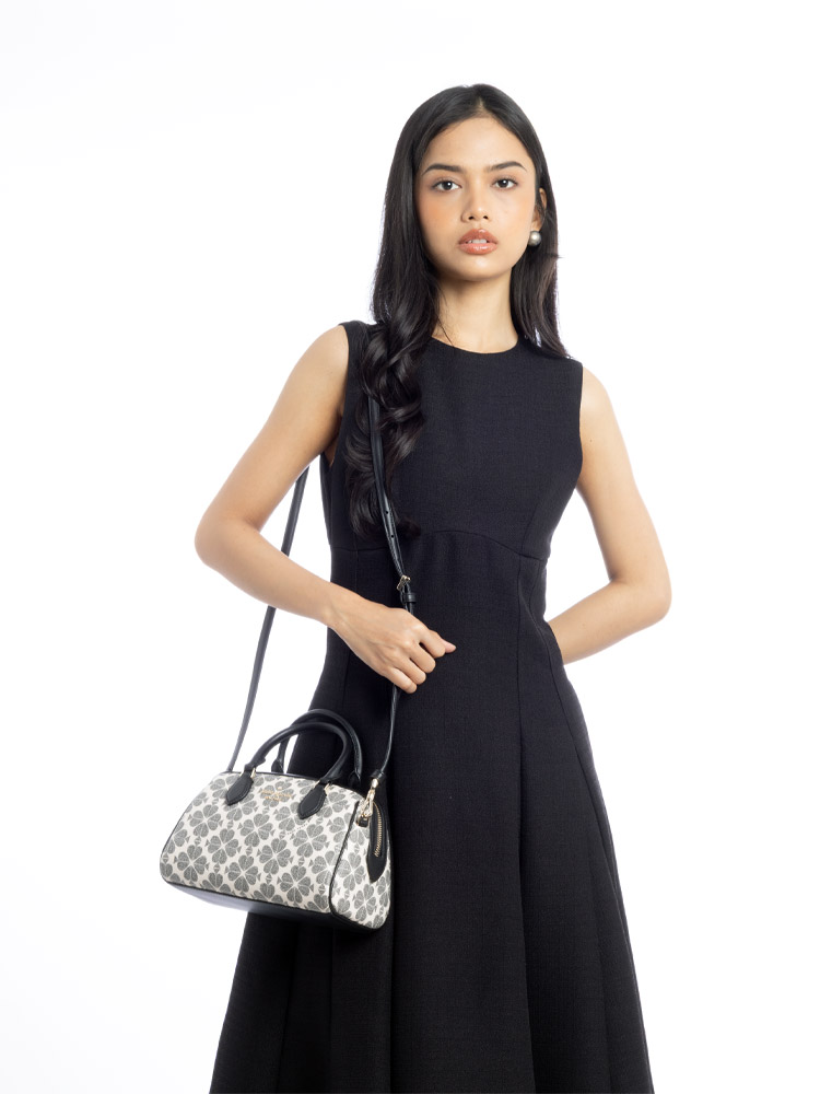 Signature Spade Flower Duffle Crossbody Black Multi