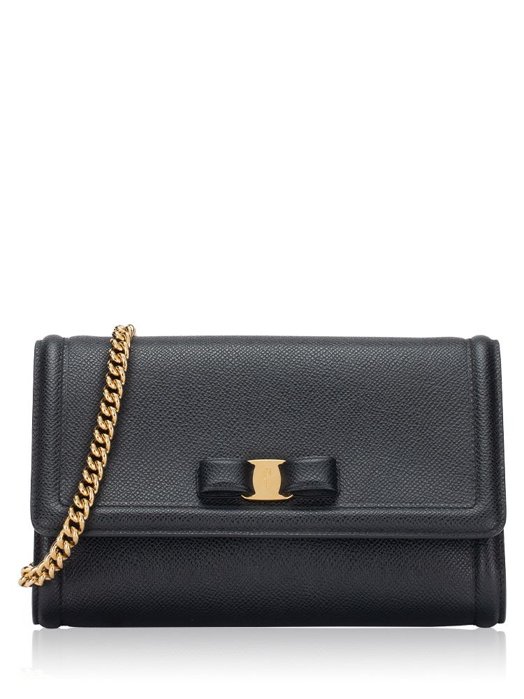 Hammered Calfskin Vara Bow Mini Bag Black