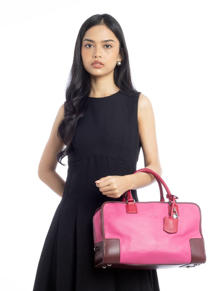 Goatskin Amazona 36 Tote Tricolor Pink
