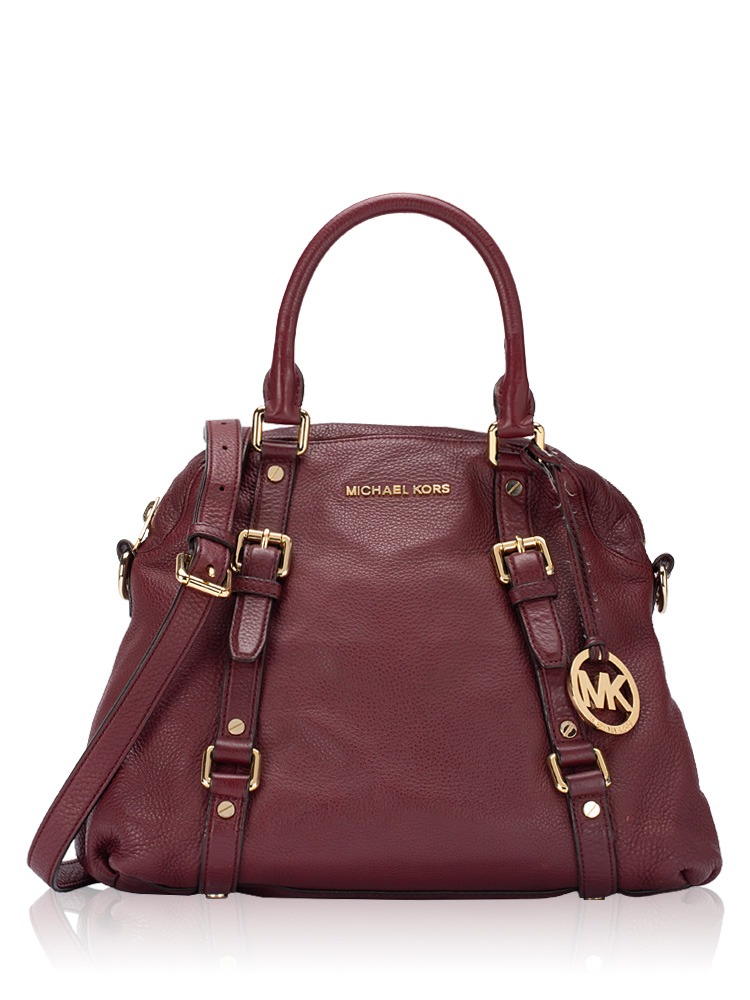 Bedford Legacy Leather Medium Convertible Satchel Maroon