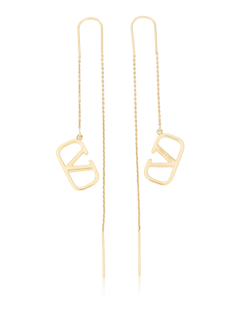 VLogo Signature Drop Earrings Gold