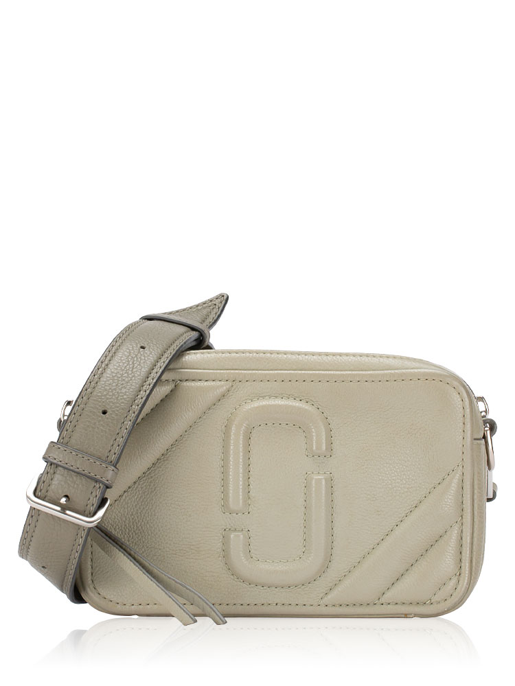 H151L01PF22 Leather The Moto Shot Camera Bag Silver Sage