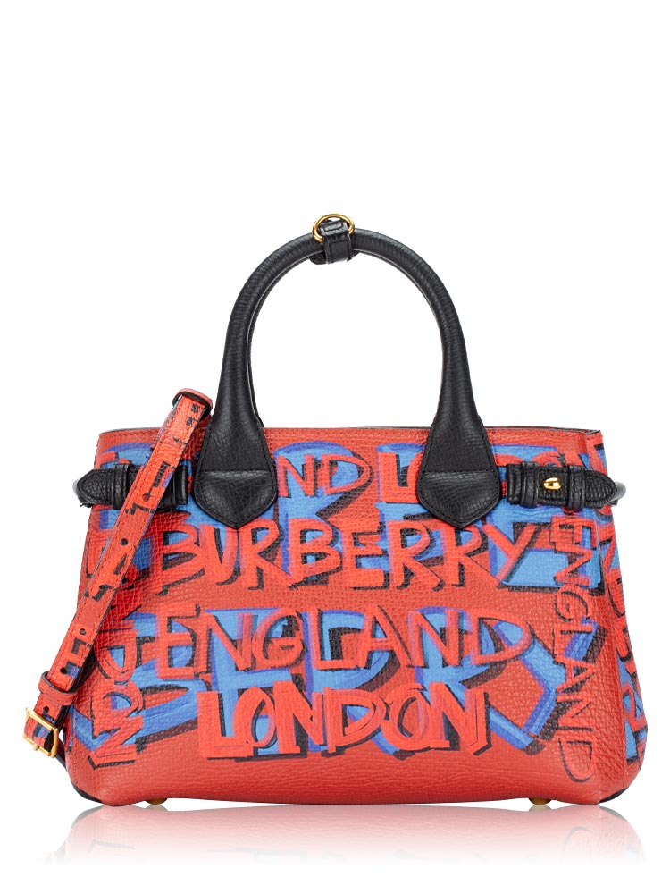 Derby Graffiti Banner Small Tote Red Multicolor
