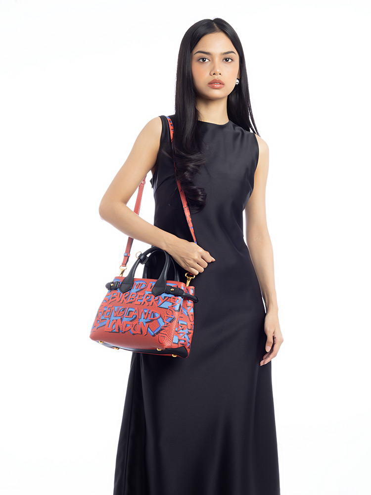 Derby Graffiti Banner Small Tote Red Multicolor
