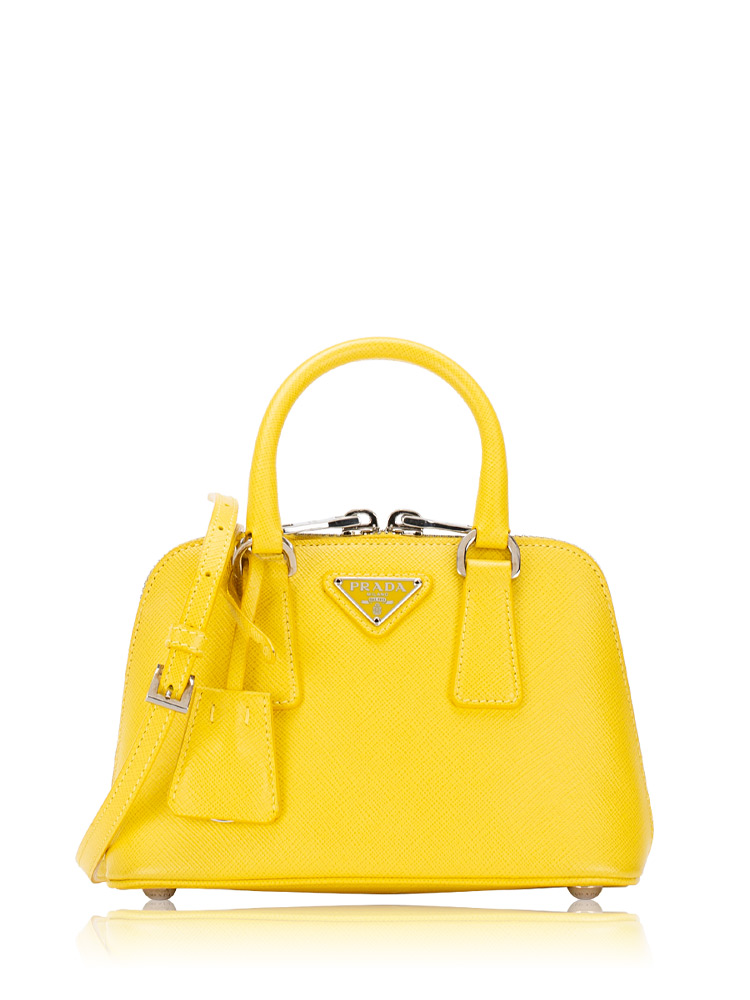 Saffiano Lux Promenade Mini Top Handle Bag Yellow