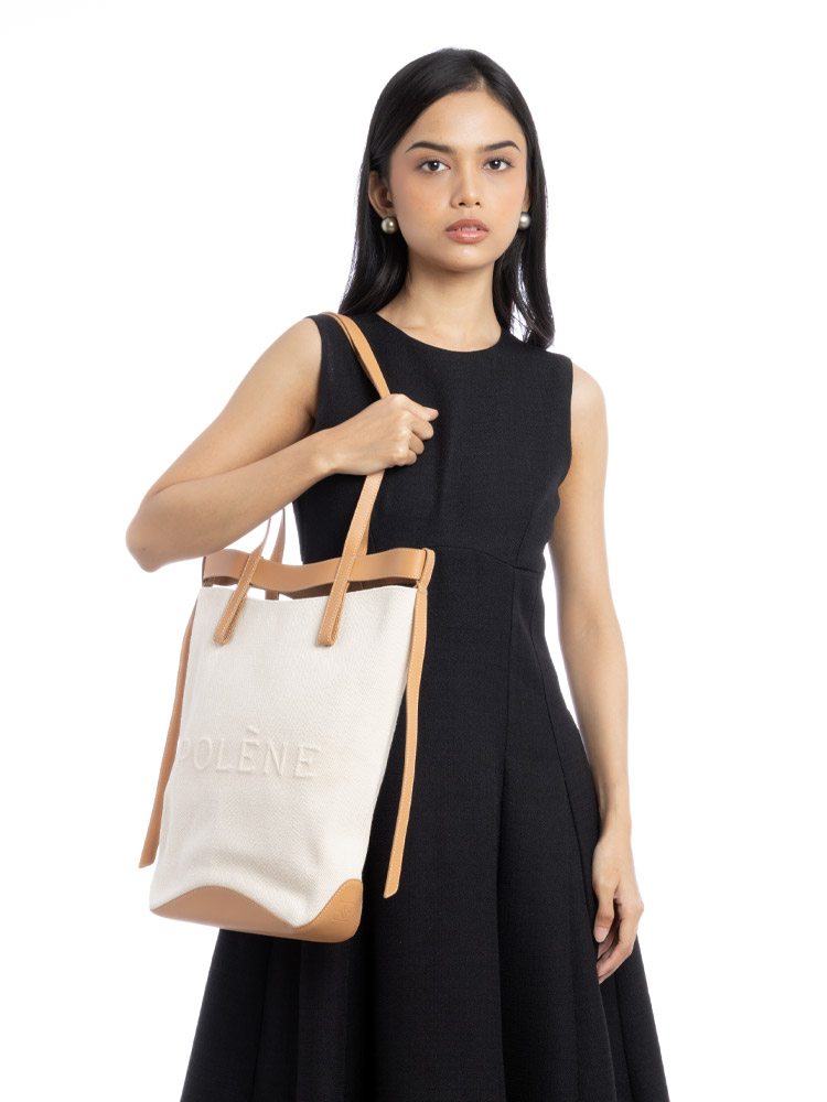 Canvas Ilo Tote With Pochette Tan Lisse