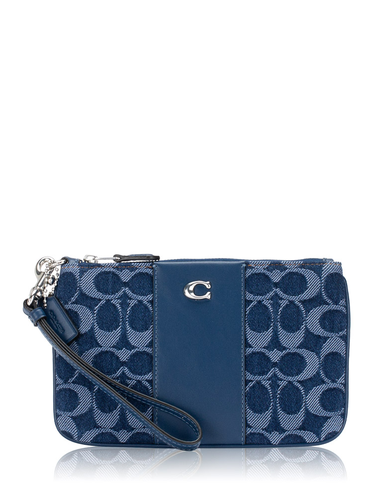 CAT61 Signature Denim Essential Small Wristlet Deep Blue