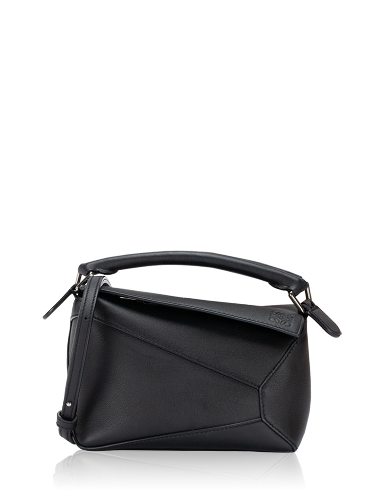 Calfskin Mini Puzzle Edge Bag Black