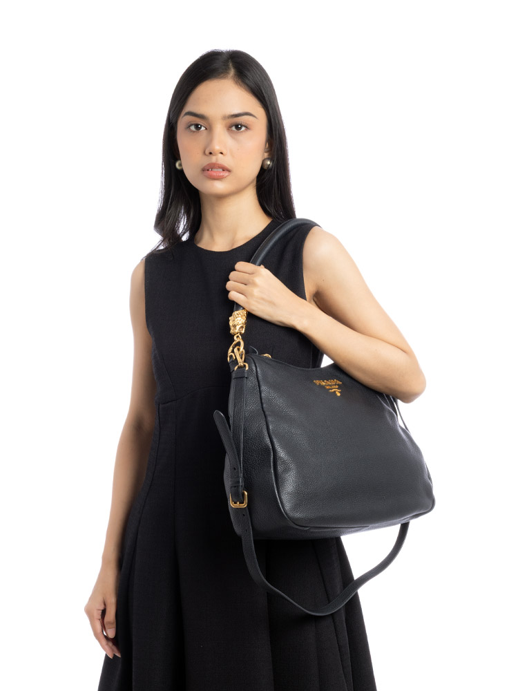 1BC089 Vitello Phenix Tiger Hobo Nero