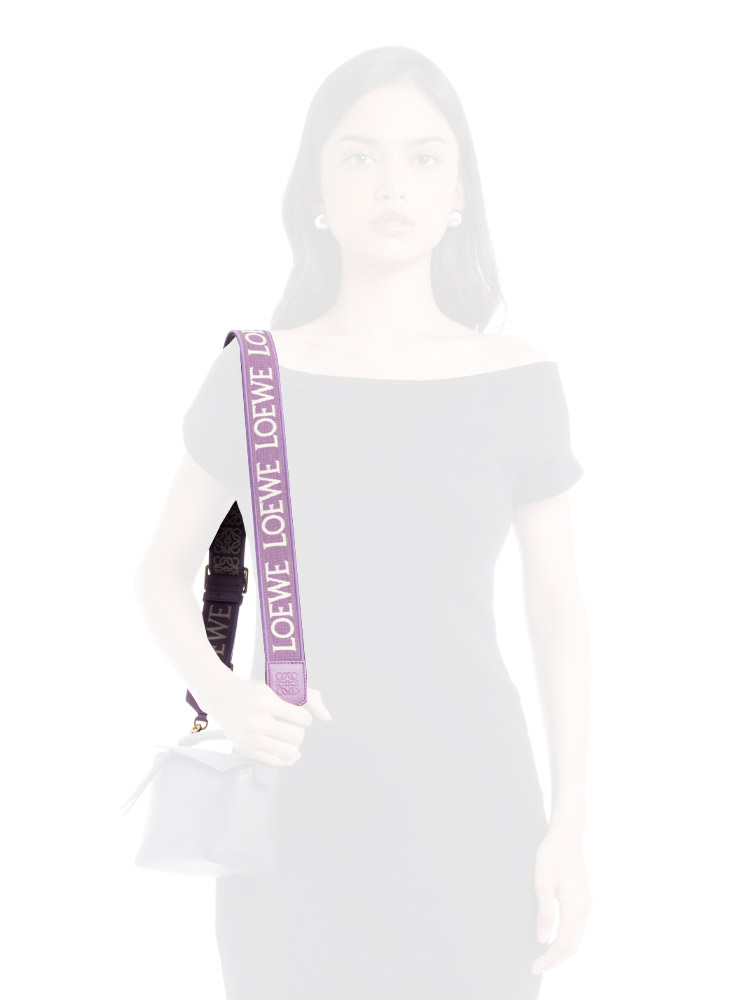 Calfskin Jacquard Anagram Strap Purple