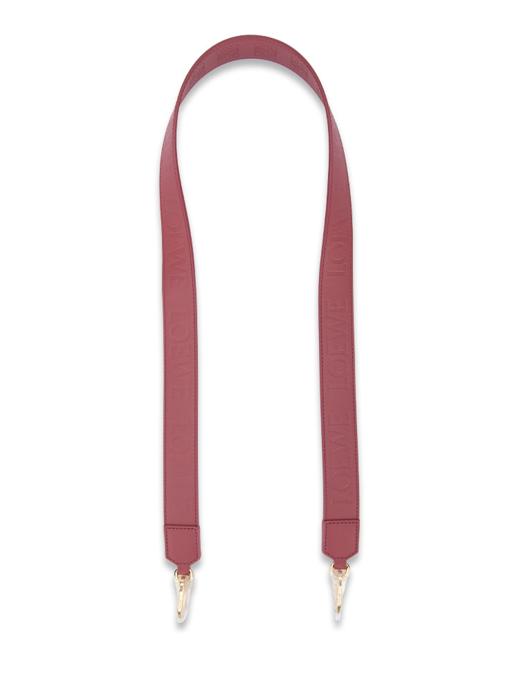 Satin Calfskin Embossed Anagram Strap Plumrose
