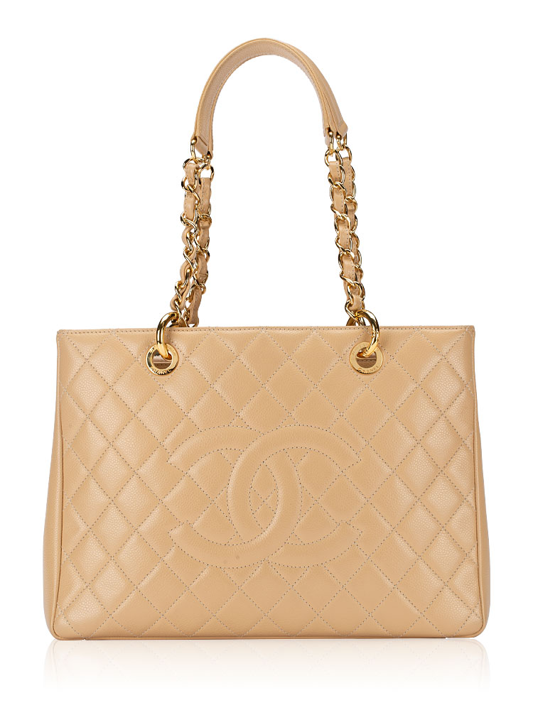 Caviar Grand Shopping Tote GST Beige