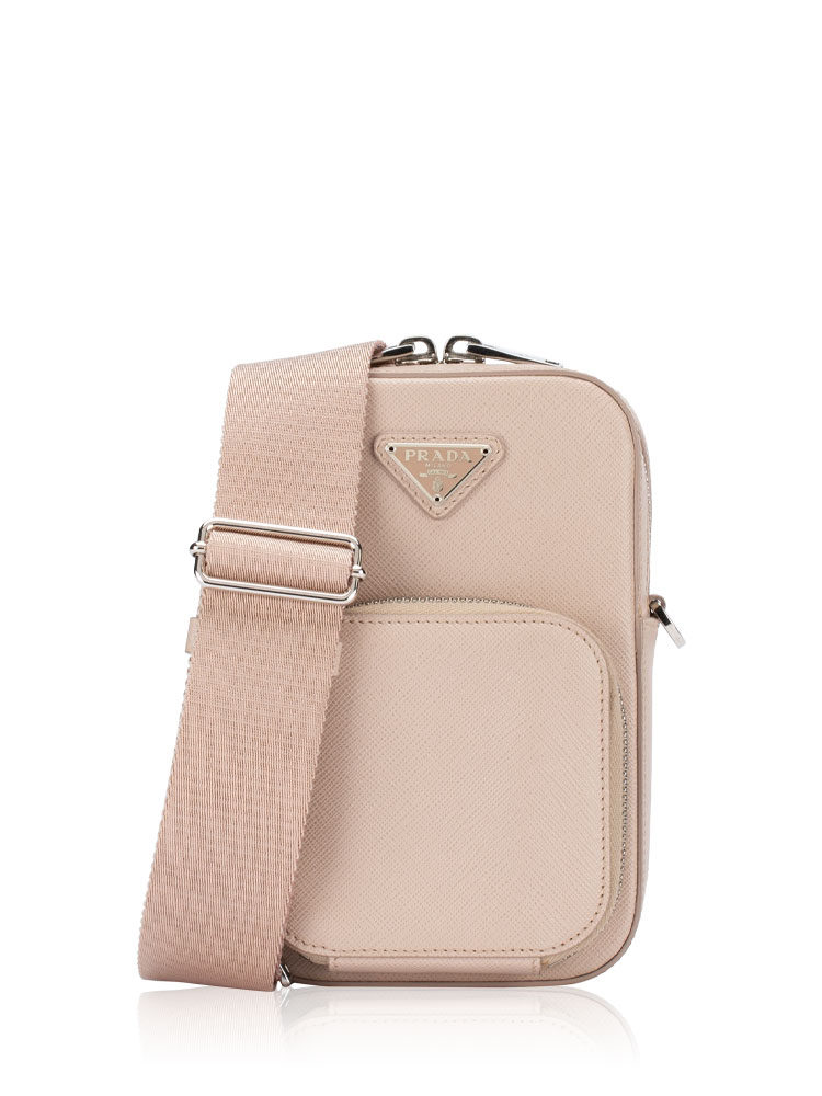 1BH183 Saffiano Phone Crossbody with Chain Ninfea
