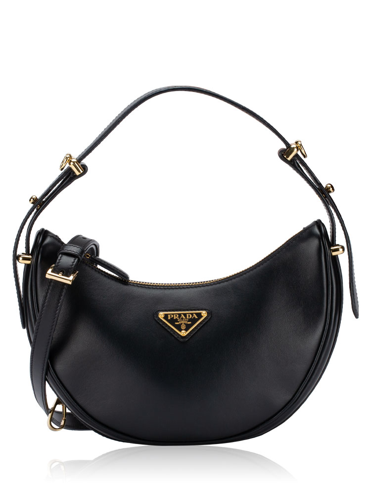 1BC194 Soft Calfskin Arque Small Shoulder Bag Nero