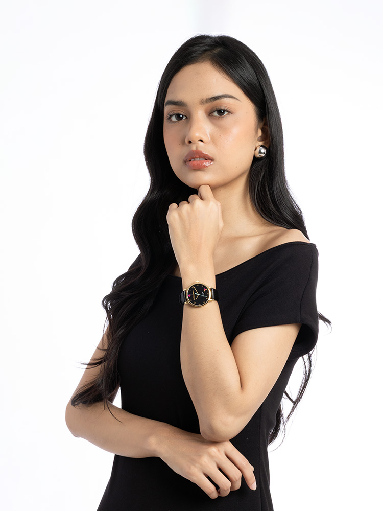 KSW1039 Metro Somewhere Watch Black Gold