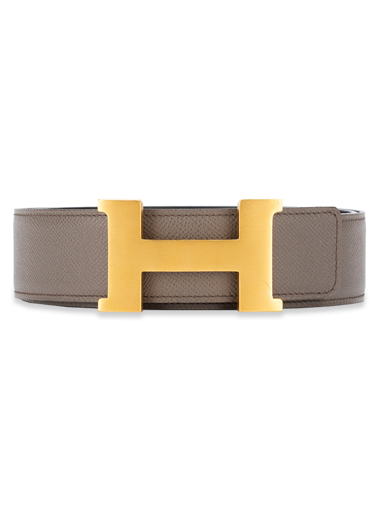 Box Epsom H Belt 95 Black Etoupe