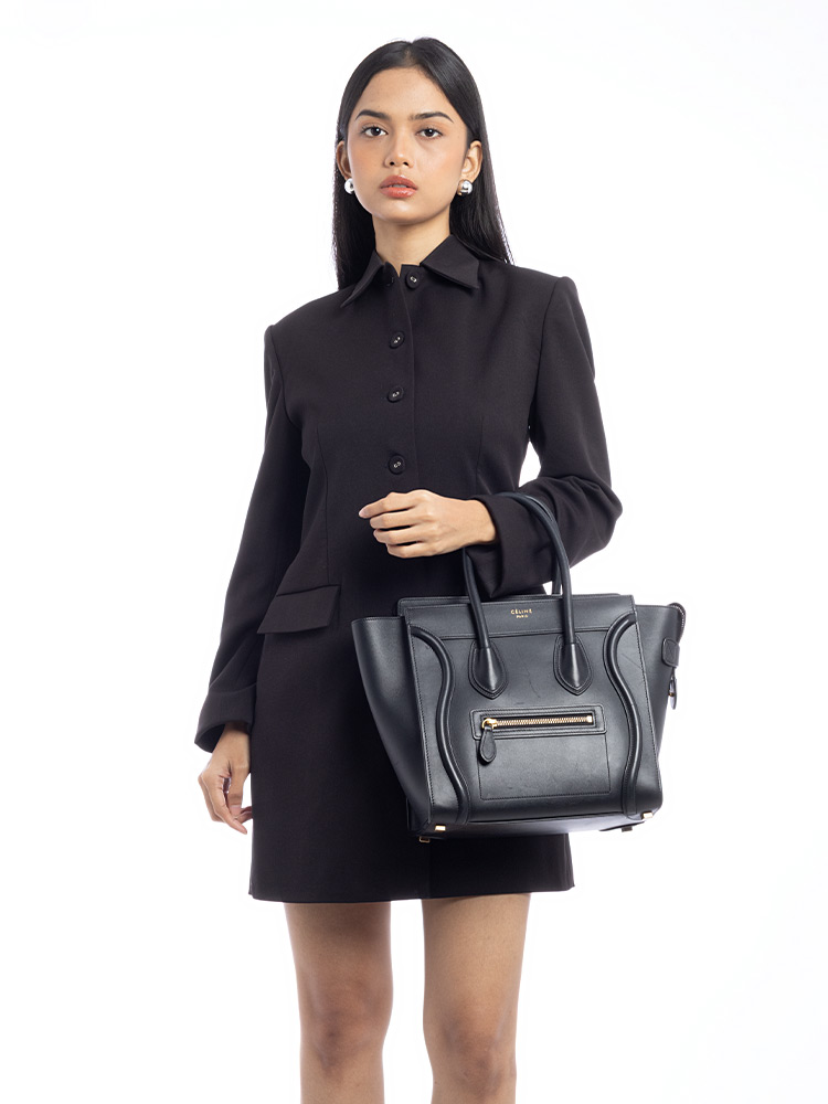 Smooth Calfskin Micro Luggage Black