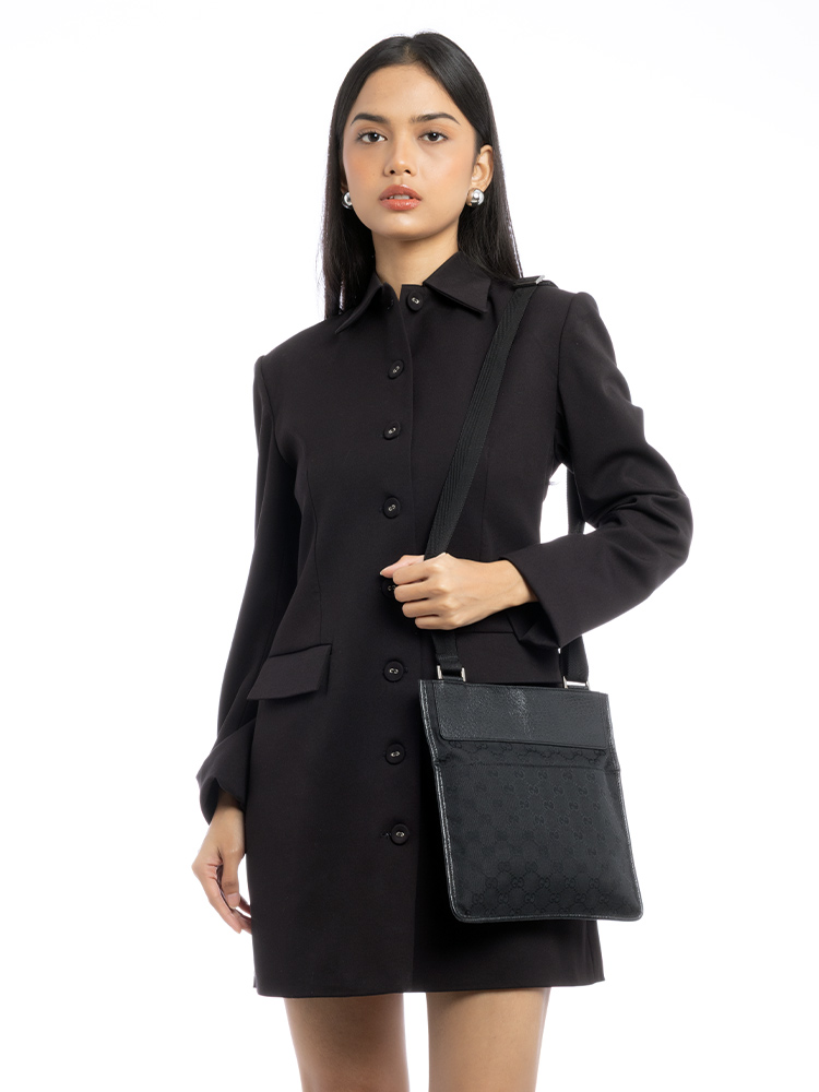 Vintage Canvas Crossbody Black