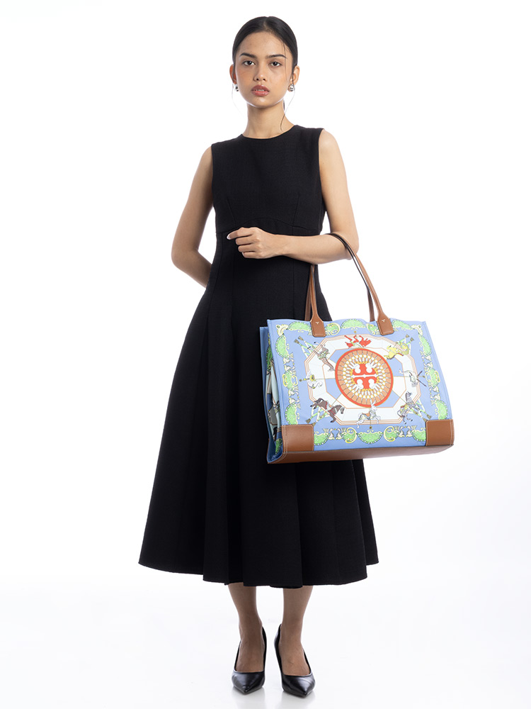 Ella Printed Tote Blue Carousel