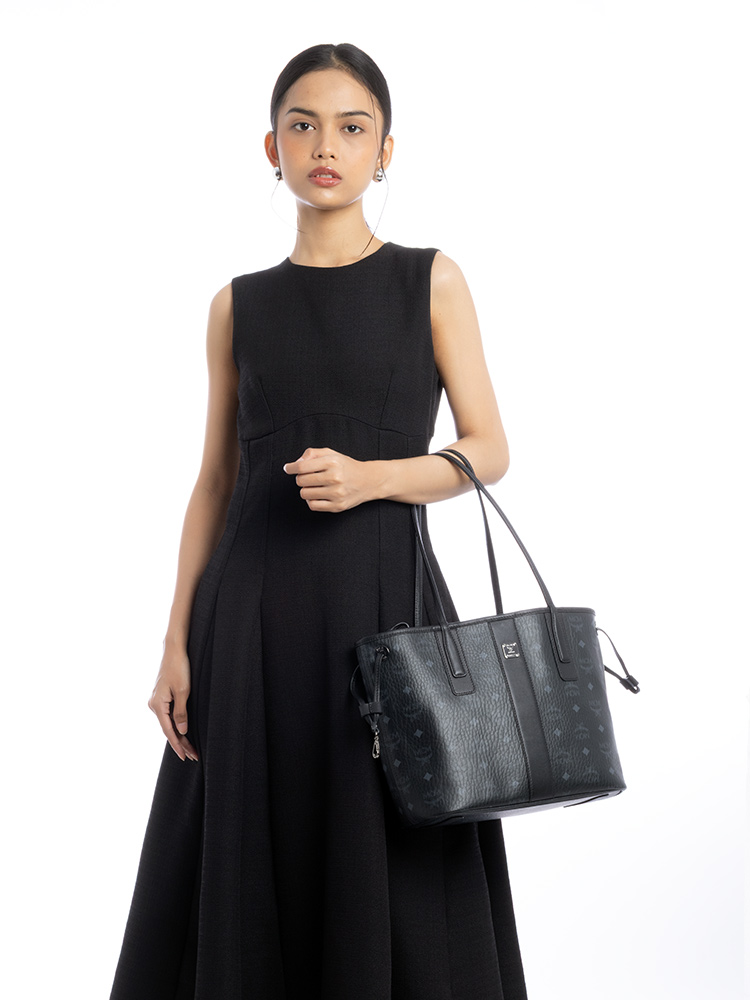 Visetos Liz Reversible Small Shopper Black