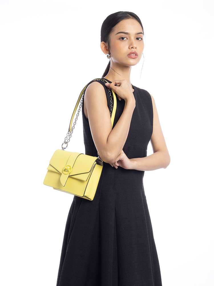 Greenwich Leather Small Crossbody Limelight