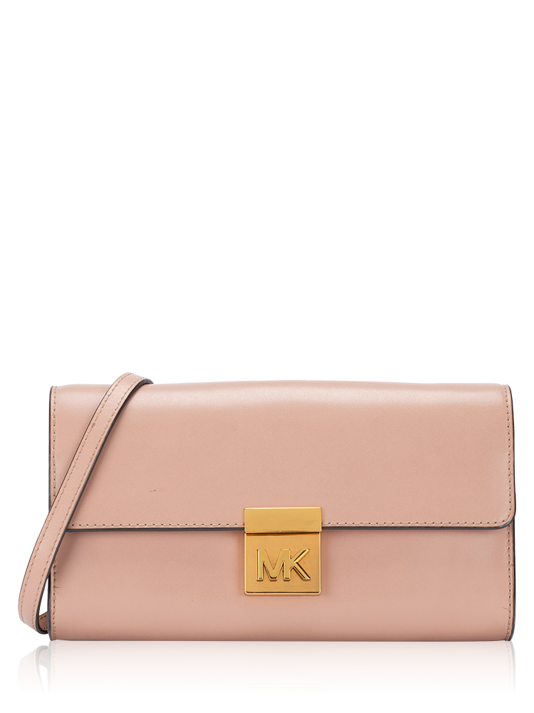 Mindy Leather Crossbody Clutch Fawn