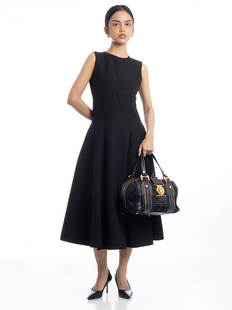GG Canvas Aviatrix Medium Boston Bag Black