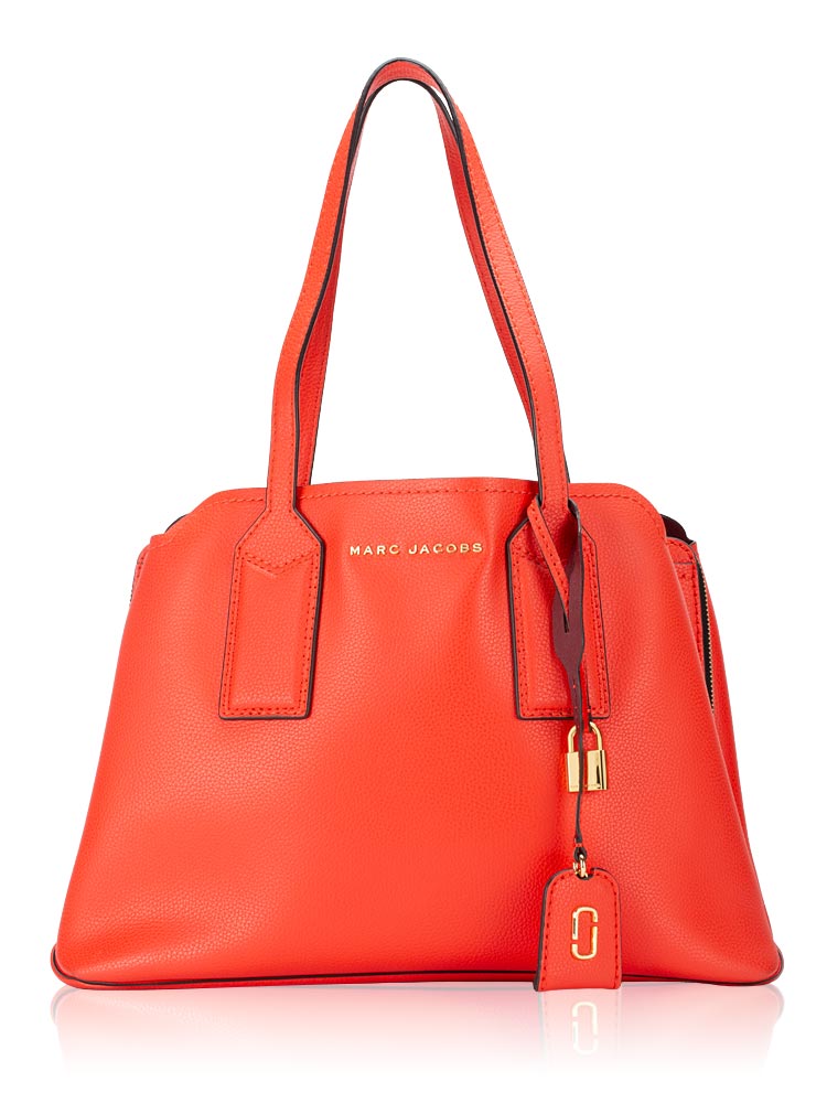 M0012564 The Editor Leather Large Tote Poppy Red