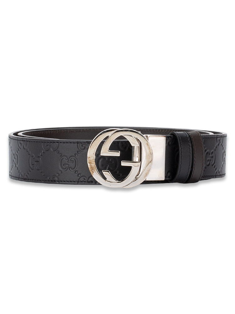 Guccissima Interlocking G Belt Black Sz 90