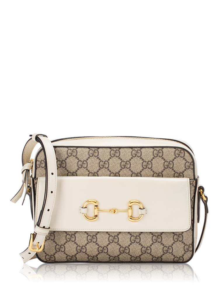 GG Supreme Horsebit 1955 Small Camera Bag Beige Mystic White
