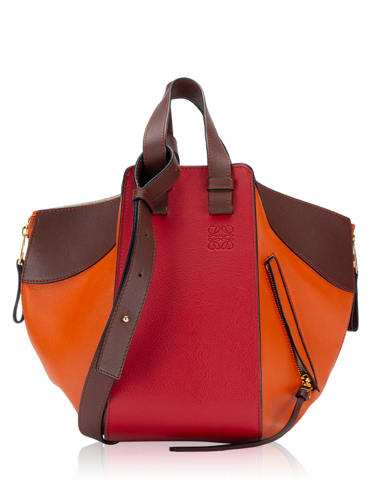 Calfskin Hammock Small Shoulder Bag Ginger Red