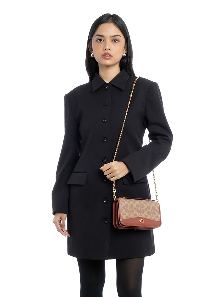 CI197 Signature Bea Classic Crossbody Bag Tan Rust