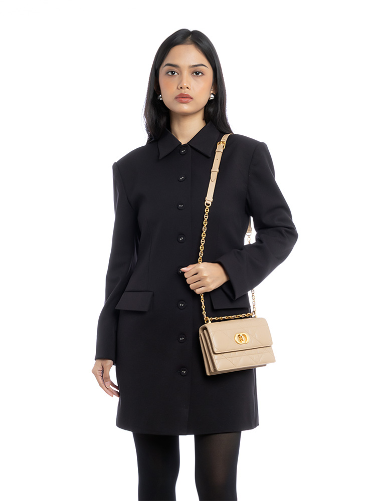 Macrocannage Miss Caro Mini Shoulder Bag Caramel Beige