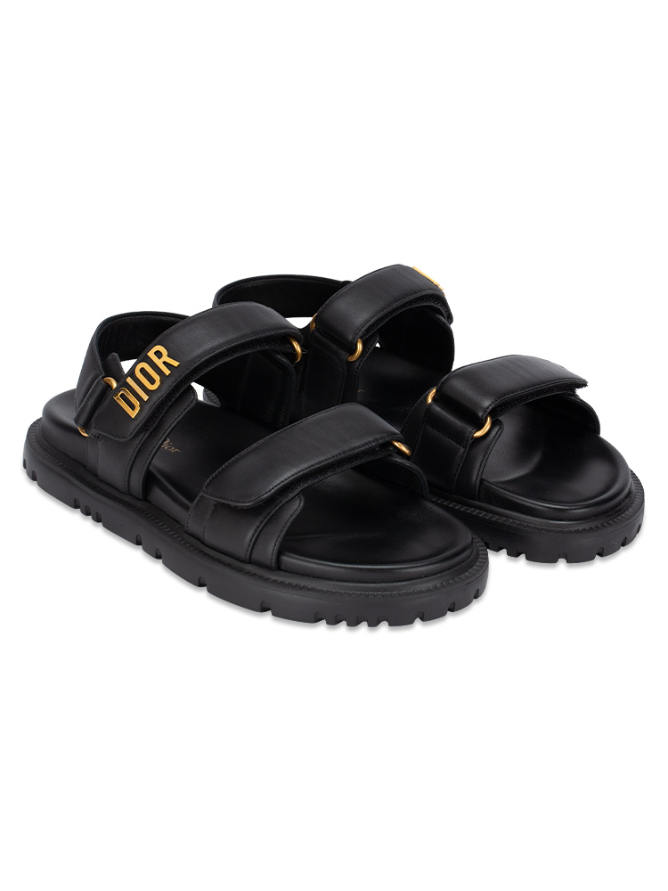 Lambskin Dioract Sandals Black Sz 37