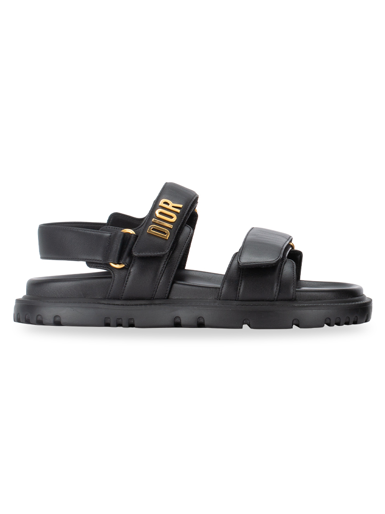Lambskin Dioract Sandals Black Sz 37