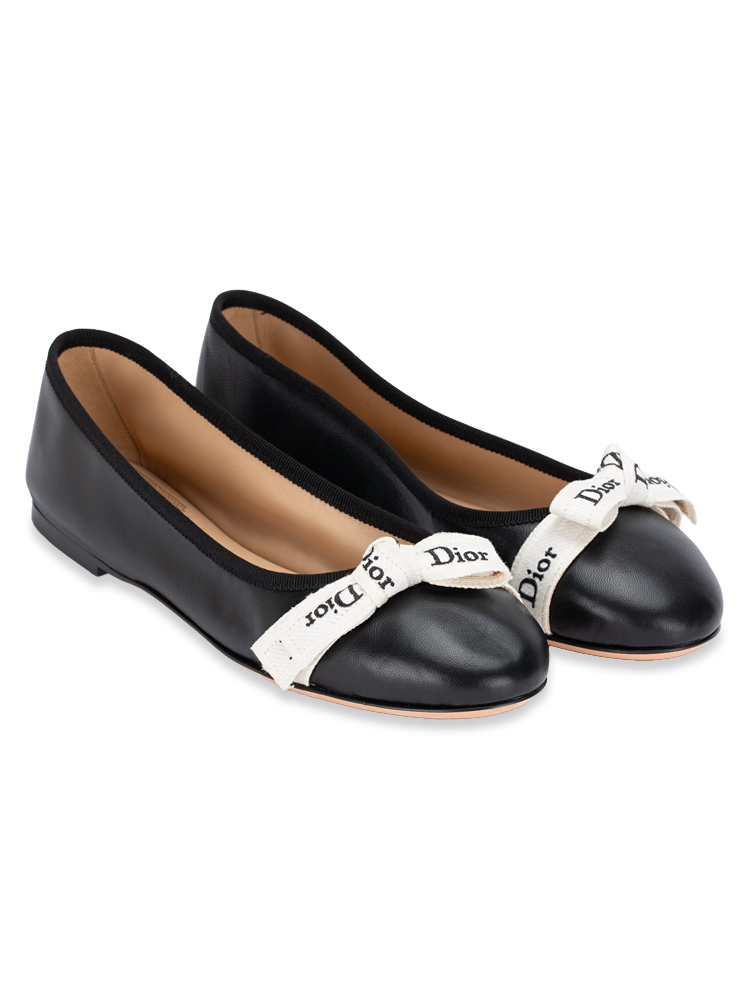 Lambskin JAdior Ballet Flat Black Sz 39