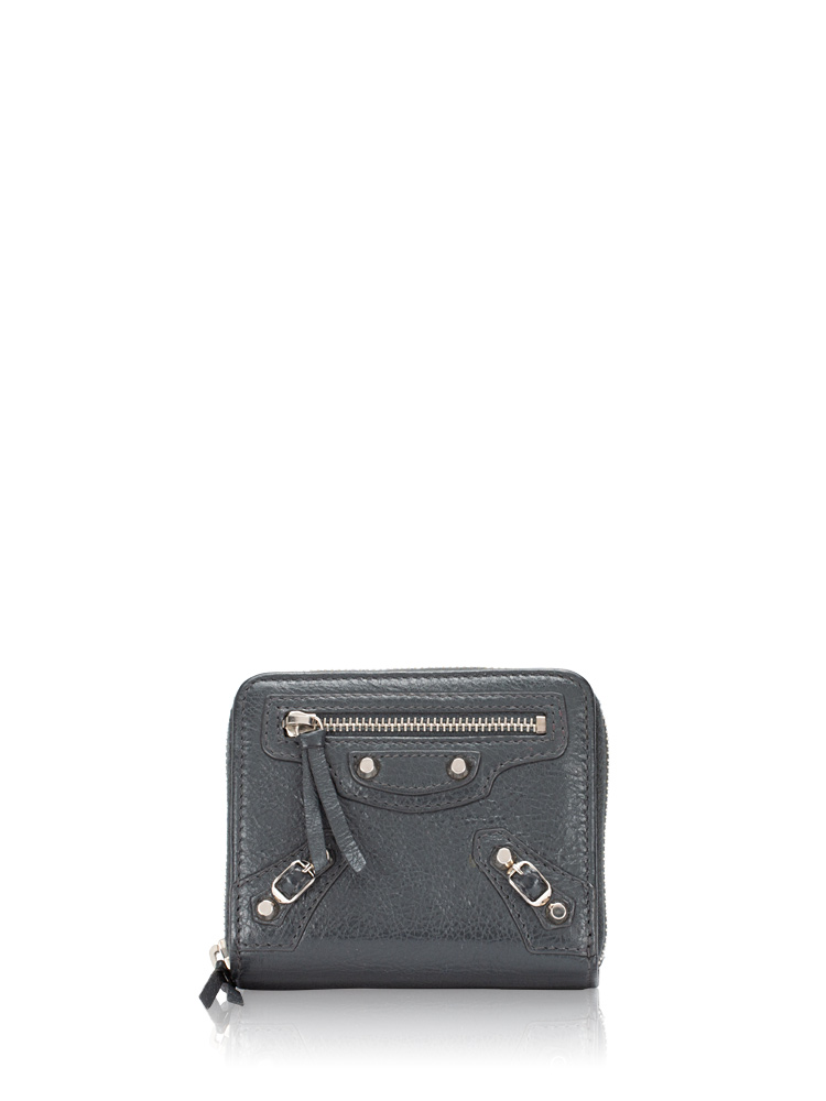 Classic Silver Compact Wallet Gris Fossile
