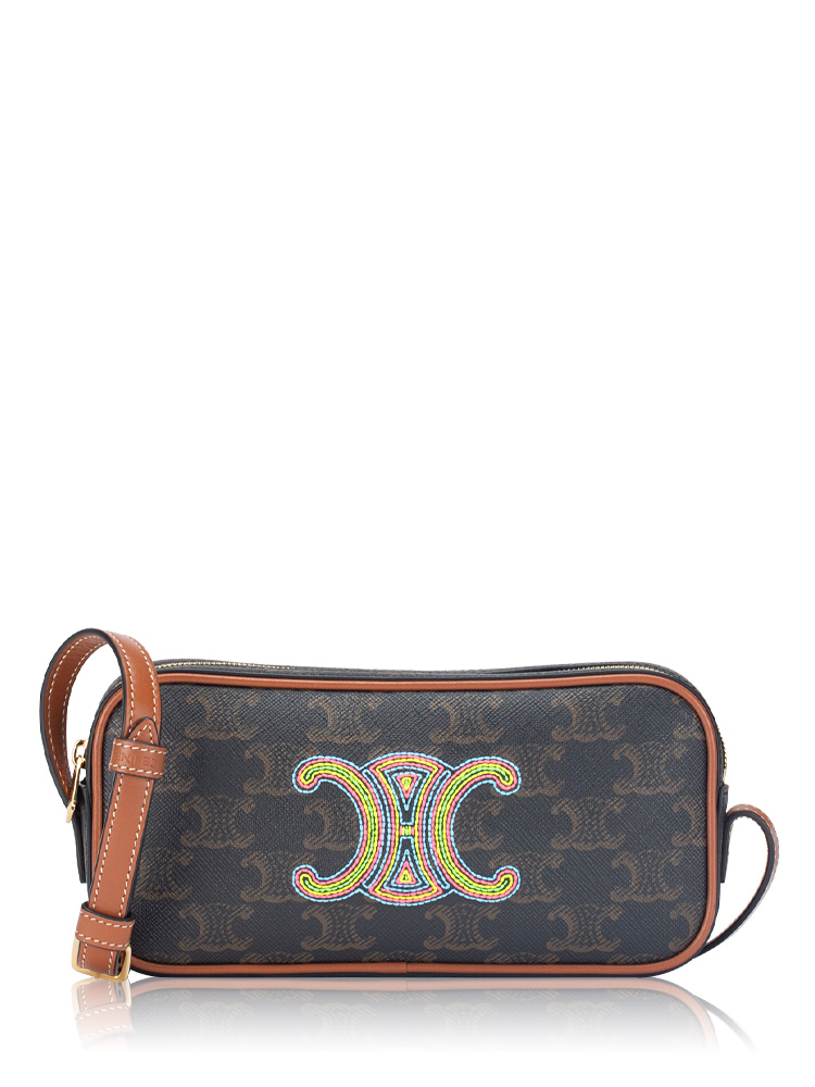 Triomphe Mini Camera Bag Tan Multicolor