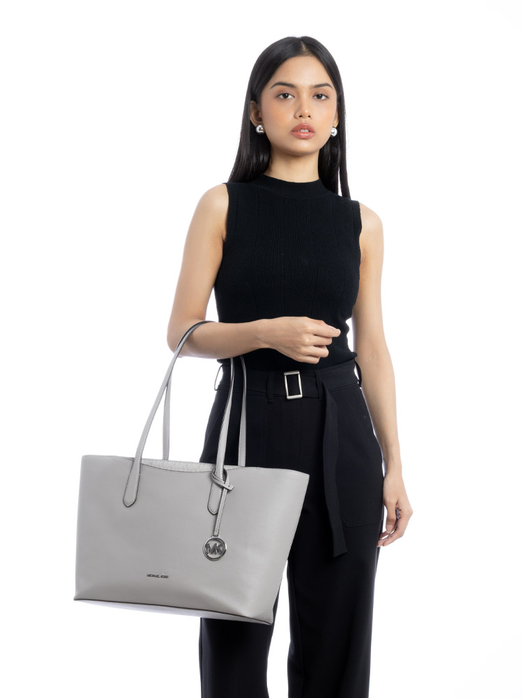 Arden Large Zip Tote Pearl Grey