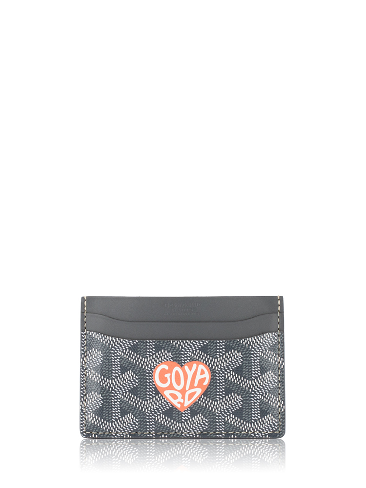 Goyardine St Sulpice Limited Edition Heart Card Holder Grey