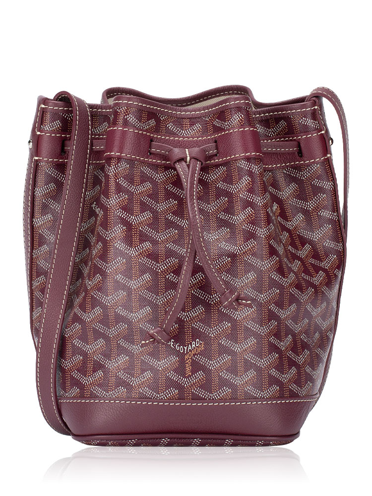 Goyardine Petit Flot Bucket Bag PM Burgundy